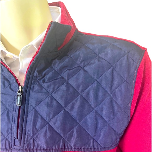 Bugatchi mens cotton quarter zip in size medium soft bodyvand quilted accent - Picture 2 of 6